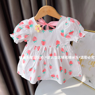 2024年新 纯棉连衣裙小女孩洋气裙子夏装 夏季 女宝宝公主裙婴儿短袖