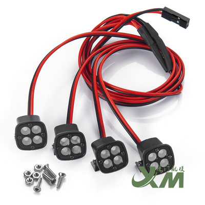 1/10仿真攀爬车射灯 方形灯罩车灯TRX4 TRX6 D90 90046 SCX10三代