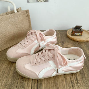 休闲轻便德训鞋女2025春秋新款平底板鞋芭蕾鞋复古百搭阿甘运动鞋