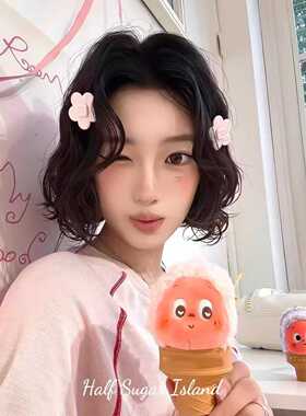 wer明星同款花花发夹可爱花朵醋酸刘海夹侧边发卡