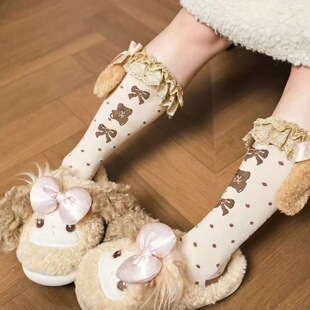 手作Lolita春秋季 很高颜值棉袜花边可爱百搭少女袜甜美日系