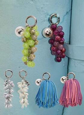 2025新款长条流苏珍珠挂坠钥匙扣挂件 创意女士包包挂件汽车挂饰