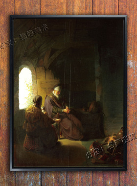安那和盲眼的托比特 Anna and the Blind Tobit 伦勃朗旧约人物画