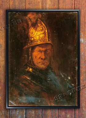 戴金盔的男子 Golden Helme 将军装饰壁画 中世纪骑士油画伦勃朗