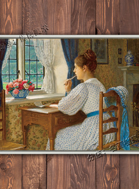 胡思乱想 straying thoughts 埃德蒙布莱尔莱顿 Leighton 油画 图