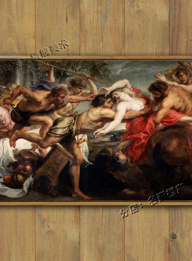 劫夺希波达墨娅 The Rape of Hippodamia 鲁本斯希腊神话故事油画