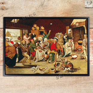 盛宴 勃鲁盖尔 drinks 醉酒 king Bruegel 国王 写实油画 The