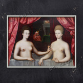 油画捏乳头怪异世界名画 Gabrielle 加布里埃尔姐妹 Estree