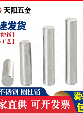 304不锈钢圆柱销定位销子销钉M3M4M5M6-8-10-12-14-16-20-28-30mm