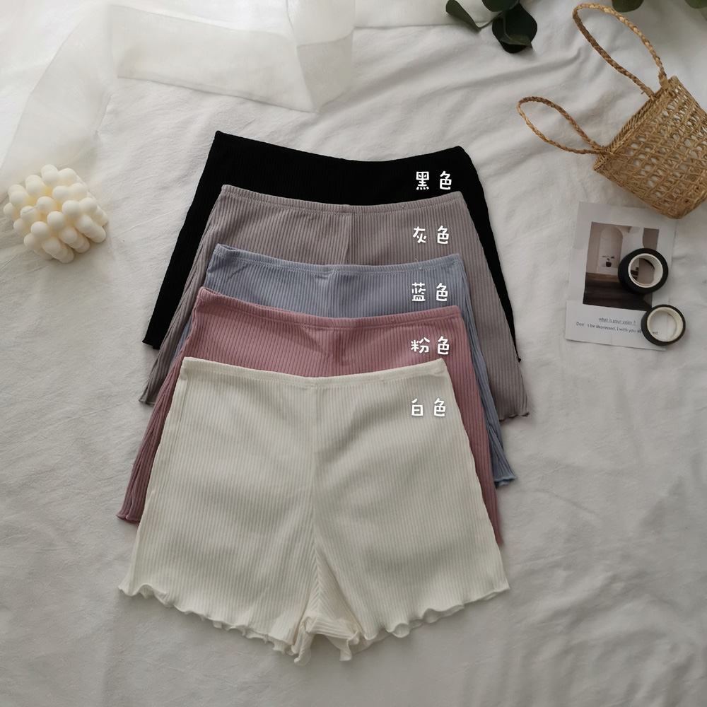 Real shot real price comfortable anti light close fitting lace safety pants shorts female thread large elastic Leggings