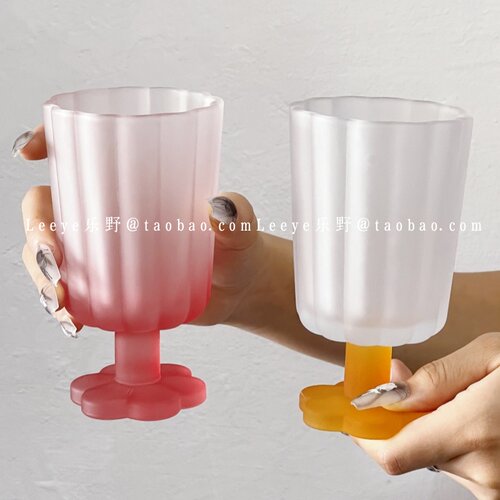 法式小众磨砂渐变色香槟杯