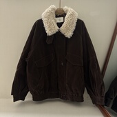 秋季 新款 韩版 2025韩系设计款 宽松休闲鹅绒麂皮绒外套vibrant正品