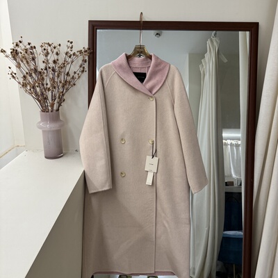 2025韩系设计款秋季新款韩版宽松休闲百搭翻领羊毛大衣外套女款