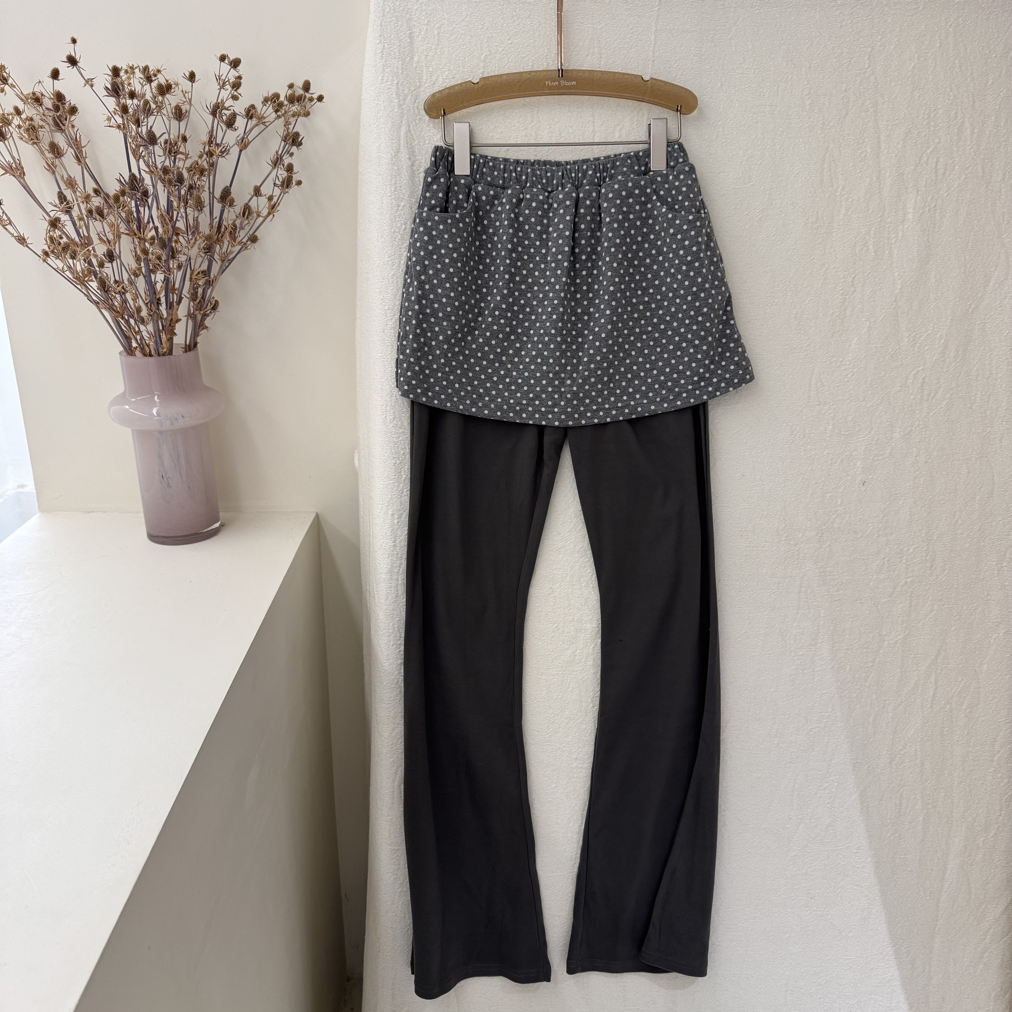 2025韩系设计款秋季新款韩版宽松休闲百搭屁帘拼接假两件长裤女款