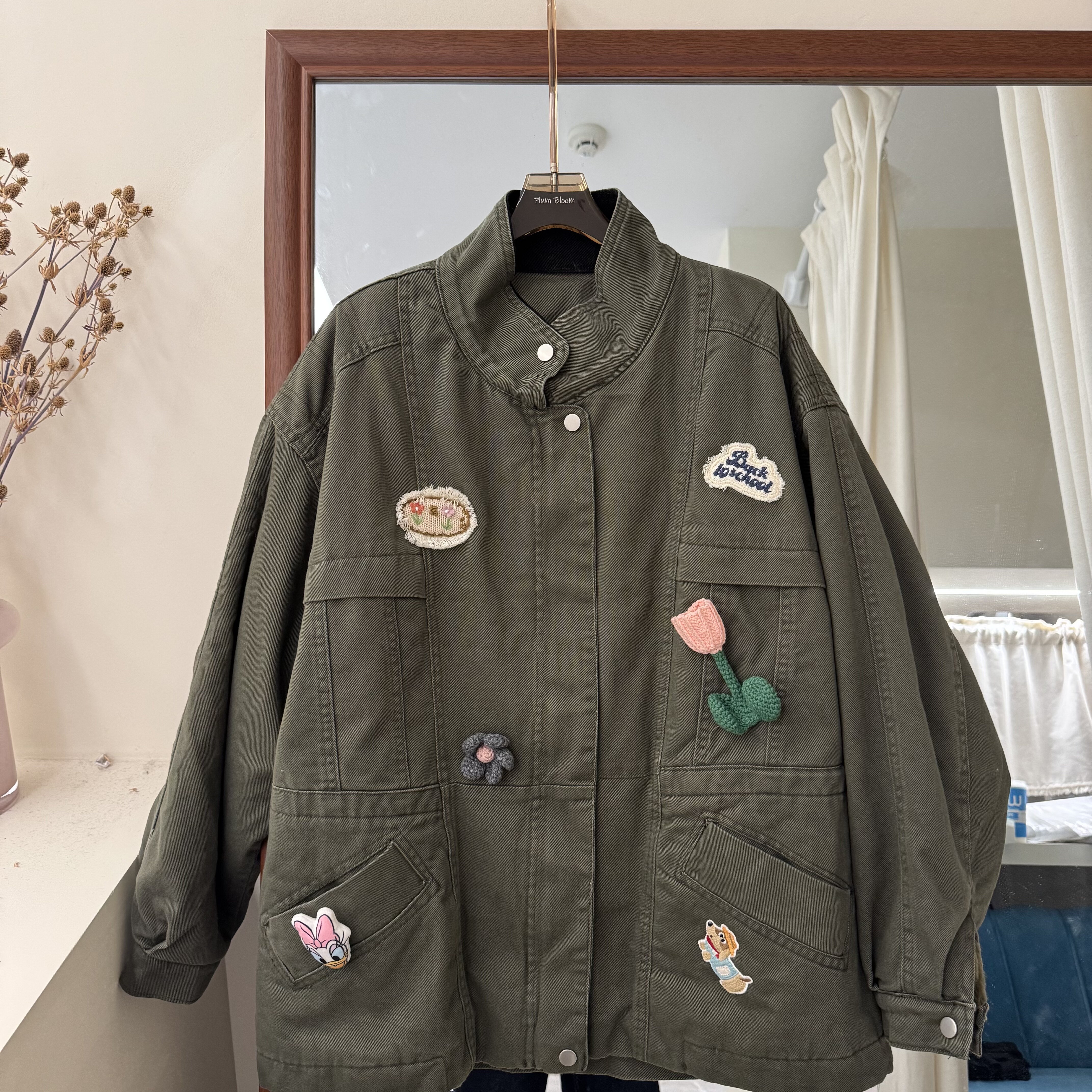 2025韩系设计款秋季新款韩版宽松休闲百搭翻领夹克外套女款