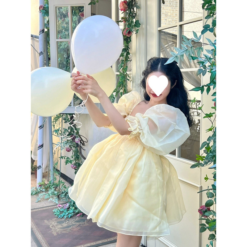 法式复古宫廷风仙女连衣裙夏季新款气质甜美生日派对小礼服