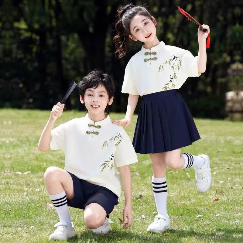 六一儿童合唱演出服幼儿园毕业照班服中国风小学生诗歌朗诵表演服