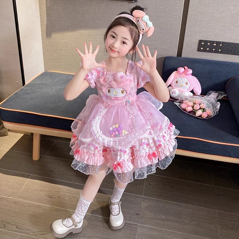 女童公主裙夏季宝宝甜美风洛丽塔连衣裙儿童美乐蒂卡通表演服裙子