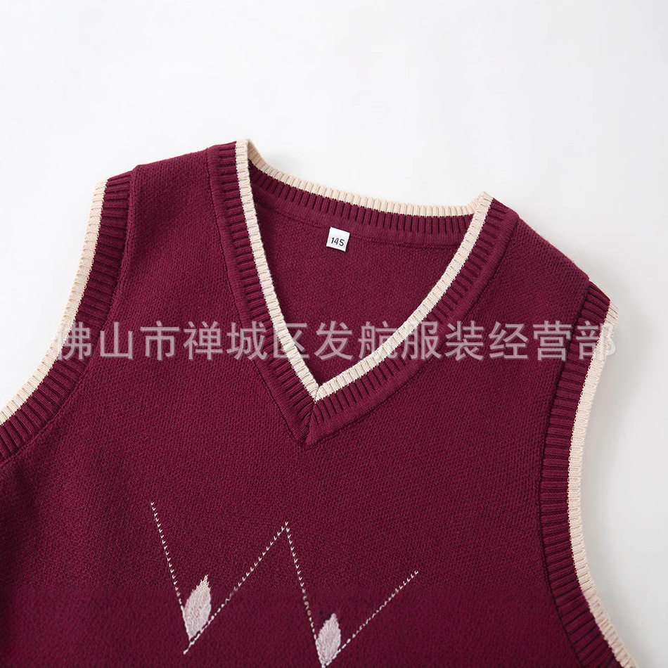 学院风 秋冬装毛衣开衫儿童班服英伦风中小学生校服春秋上衣