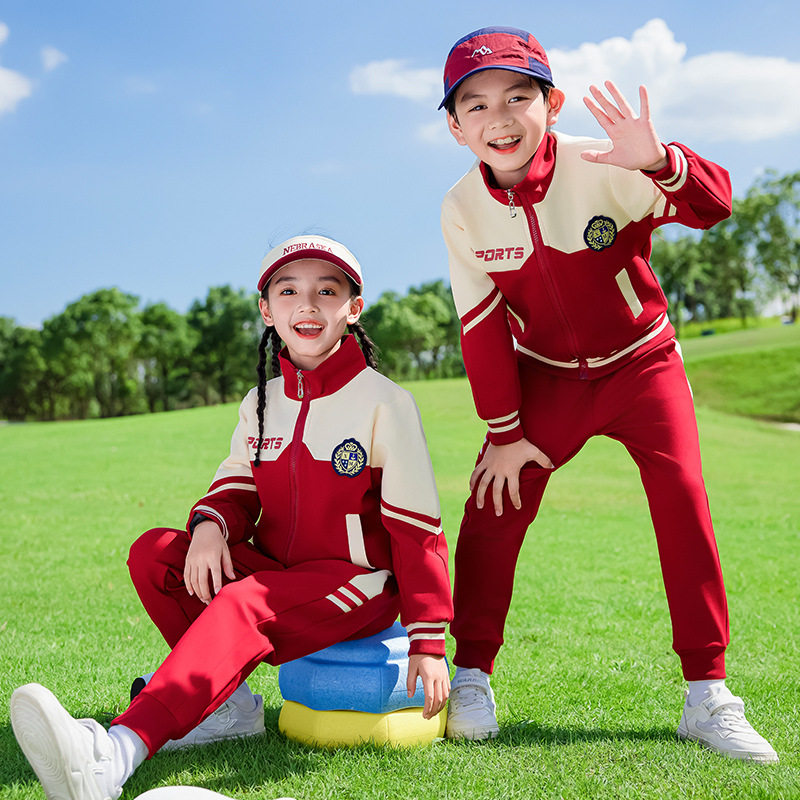 英伦风幼儿园园服春秋装三件套新款儿童棒球服运动班服小学生校服