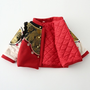 男童拜年服加厚小童儿童男孩宝宝新年过年衣服唐装中国风汉服套装