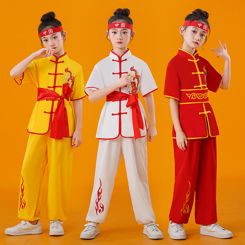儿童武术表演服功夫服装练功服男童小学生武术服武馆训练服演出服