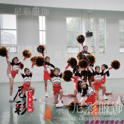 新款可定 制啦啦队服表演服拉拉队秋季运动会六一儿童表演服啦啦