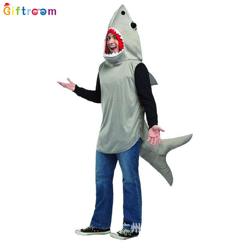 万圣节儿童节服装男款鲨鱼服海底总动员衣服海洋动物表演服亲子装