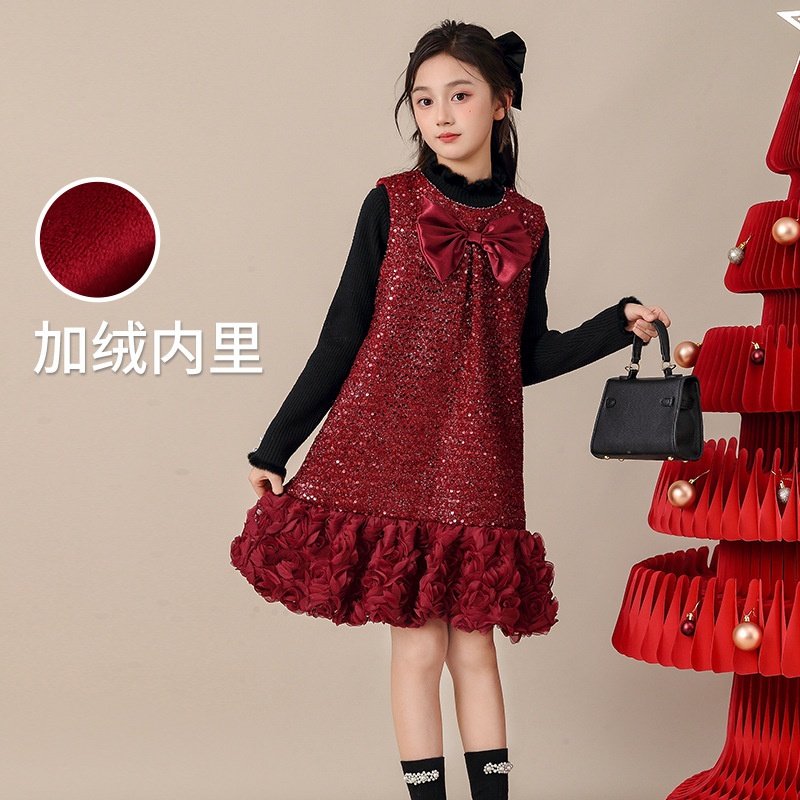女童拜年服背心裙秋冬新款公主裙2026新年蝴蝶结红色高级裙子大童,童装/婴儿装/亲子装,儿童运动套装,淘宝优惠券,粉丝福利购,淘宝优惠卷