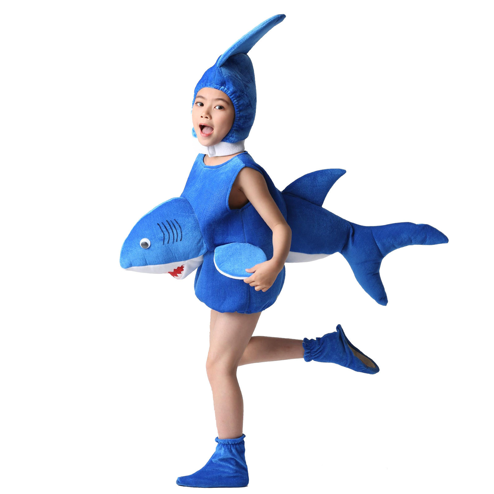 儿童海洋动物演出服鲨鱼小丑鱼海龟cos章鱼海马海星运动会表演服