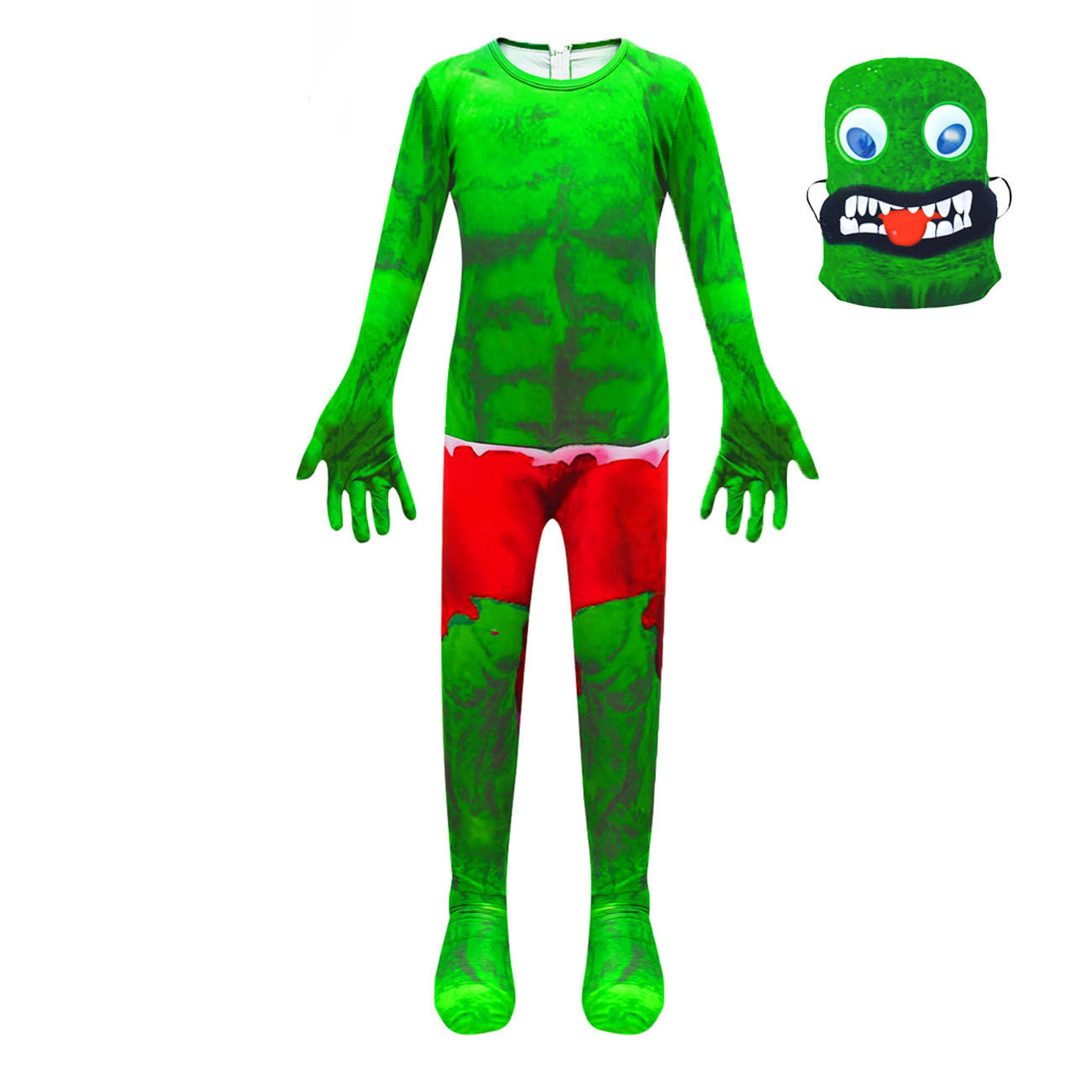 万圣节彩虹朋友ROBLOX游戏cos衣服彩色小怪物服装蓝色彩色连体衣