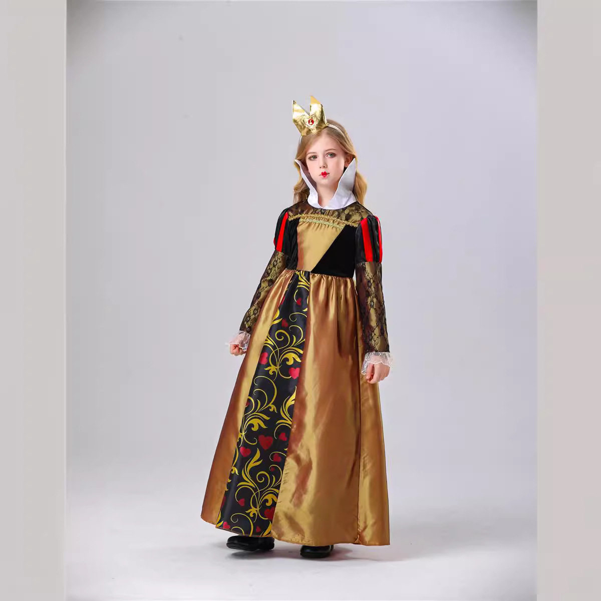 万圣节服装cosplay红皇后公主裙六一儿童节表演服豪华女王礼服裙