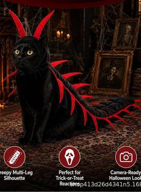 跨境新款Centipede Cat Costume趣味万圣节宠物装扮蜈蚣猫咪服装