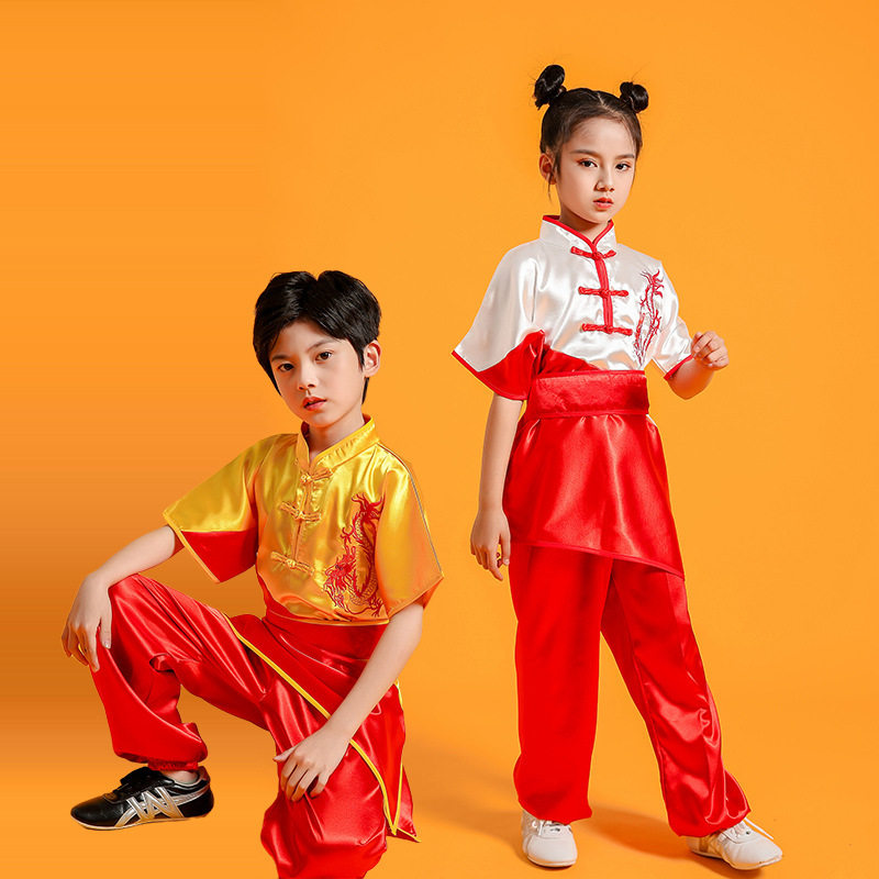 儿童武术服少儿训练服中国太极春秋功夫练功服装舞台表演出练武服