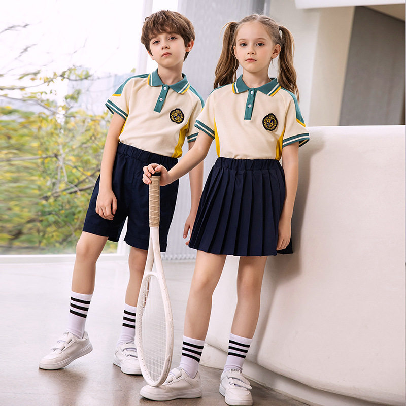 2023校服套装中小学生夏季儿童短袖运动会班服幼儿园园服夏装新款