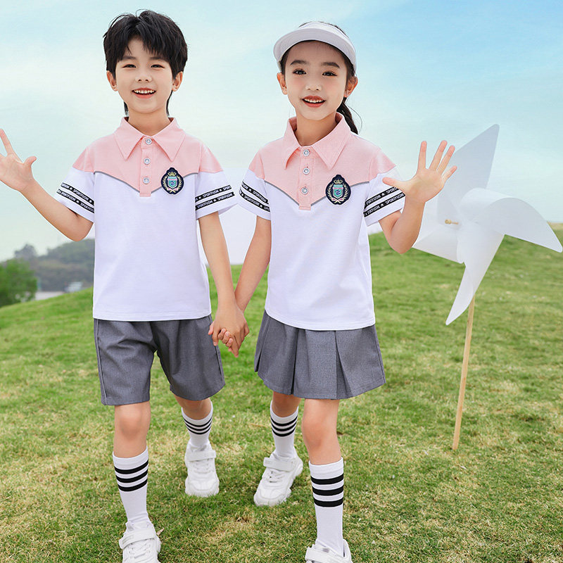幼儿园园服夏装中小学生校服夏季老师套装儿童班服院风纯棉毕业服