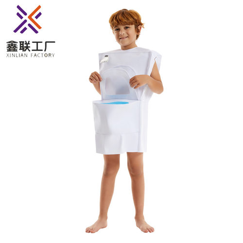 儿童万圣节halloween马桶套装演出服少儿cosplay服公园表演服搞怪