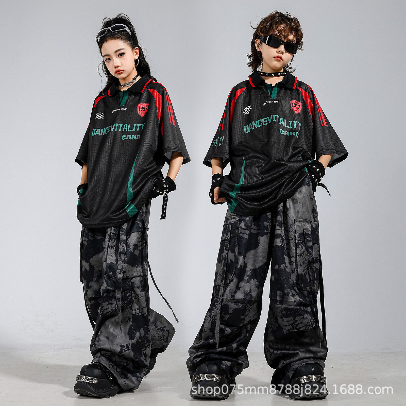 儿童街舞演出服嘻哈潮服套装少儿hiphop酷帅爵士舞服装走秀表演服