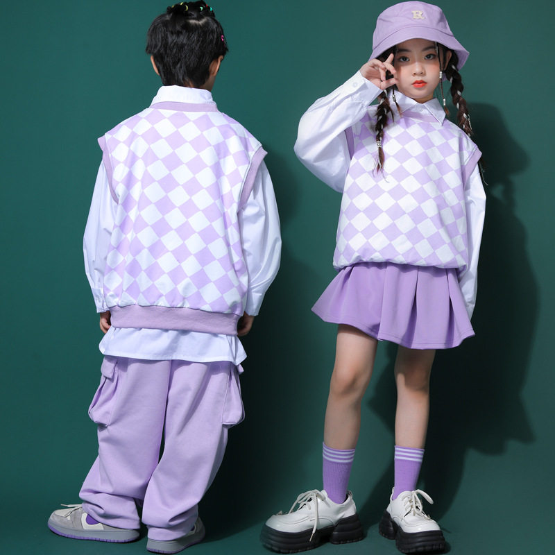 小学生运动会服装儿童街舞潮服男女童运动会啦啦队表演服儿童潮服