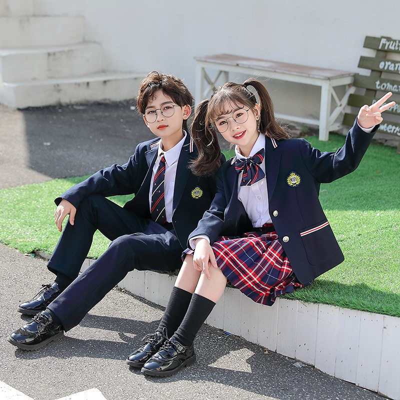 2025新款中大童英伦风三件套西装校服小学班服幼儿园服初高中礼服