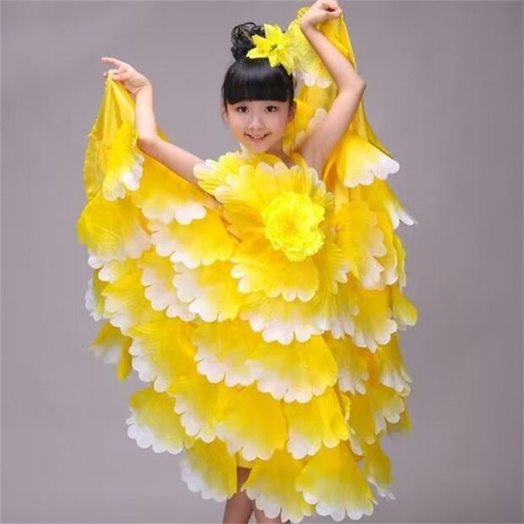 六一新款儿童开场舞花瓣大摆裙演出服西班牙盛世花开舞蹈表演服女