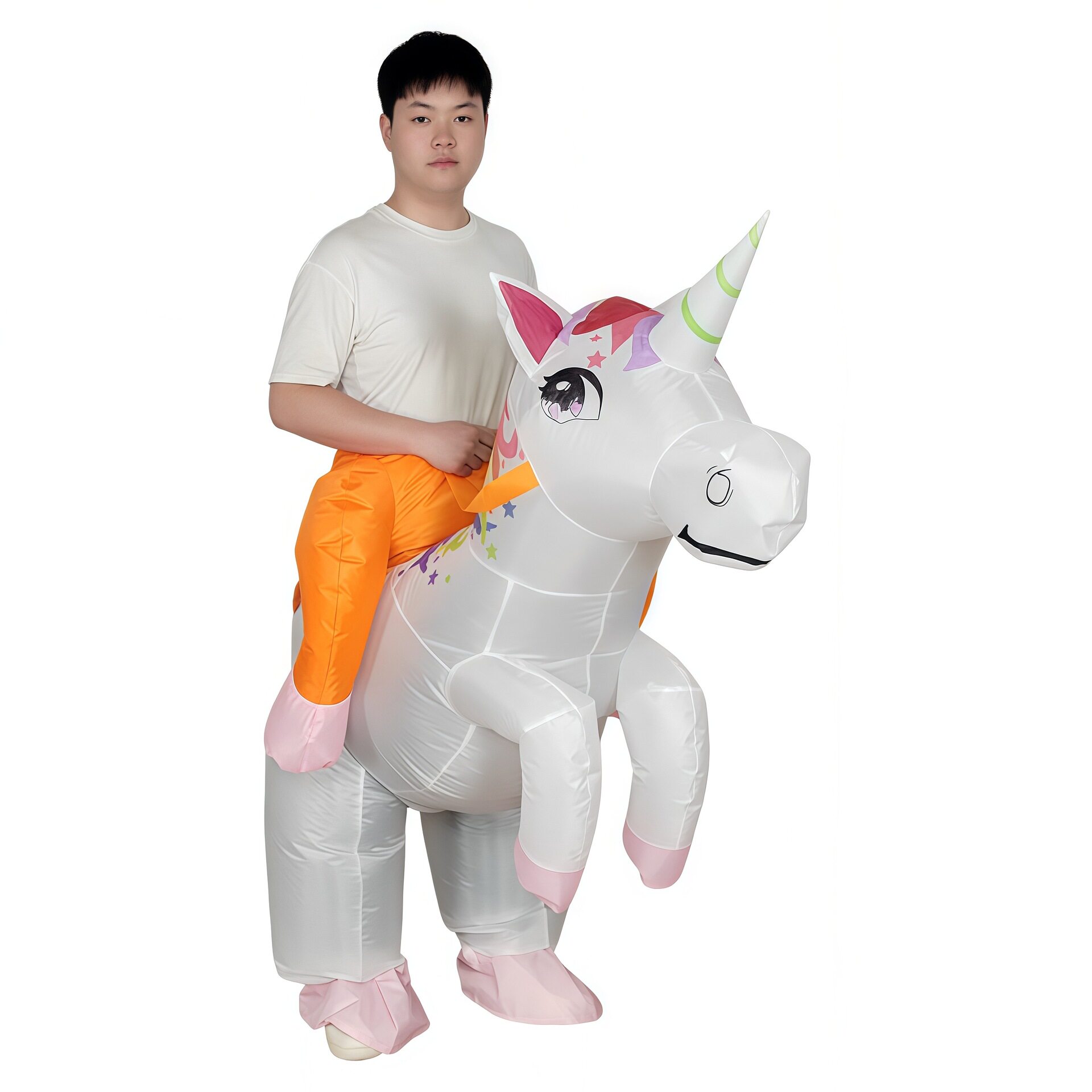 跨境万圣节独角兽表演服道具卡通舞台坐骑人偶星星独角兽充气服装