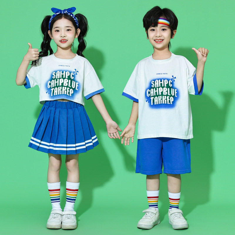 儿童表演服装幼儿园男女学生运动会啦啦队服街舞演出服