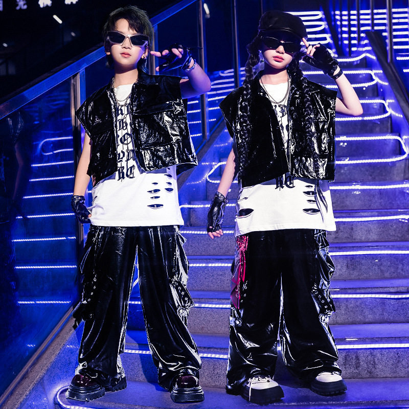 街舞儿童潮服嘻哈男童架子鼓演出服套装少儿hiphop爵士舞表演服装
