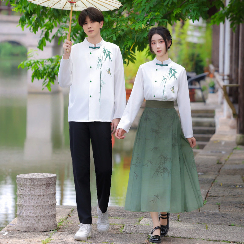 2025班服实拍情侣装原创古风新中式运动会朗诵舞台班服演出校服