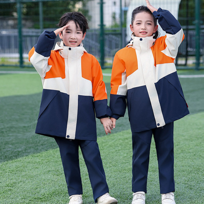 学生冲锋衣校服三件套初中高中学生加厚保暖班服套装可拆卸团体服