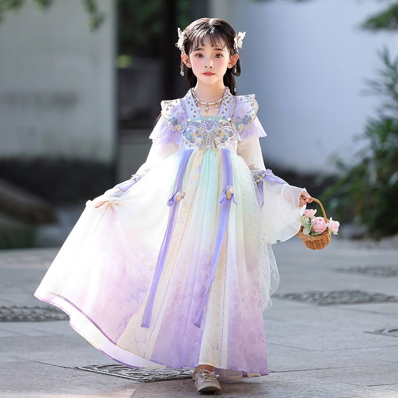 儿童中国风飘逸唐装古装连衣裙女童汉服秋季新款古风仙气裙子,童装/婴儿装/亲子装,汉服,淘宝优惠券,粉丝福利购,淘宝优惠卷