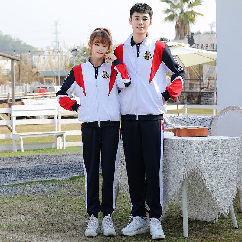 中小学生班服校服表演园服春秋运动服套装三角尖拼色三件套加绒