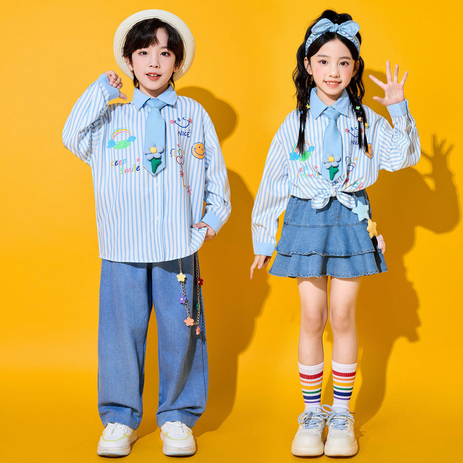 儿童啦啦队演出服小学生运动会开幕式服装幼儿园六一合唱表演套装