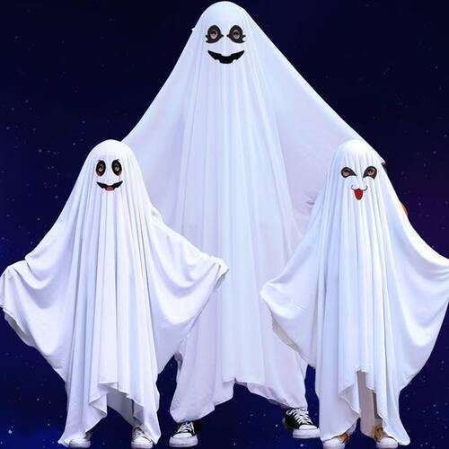 万圣节儿童cos装扮鬼衣服装搞怪幽灵NPC道具演出道具白色幽灵衣服